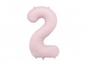 Ballon mylar Chiffre '2' - 86cm - rose clair