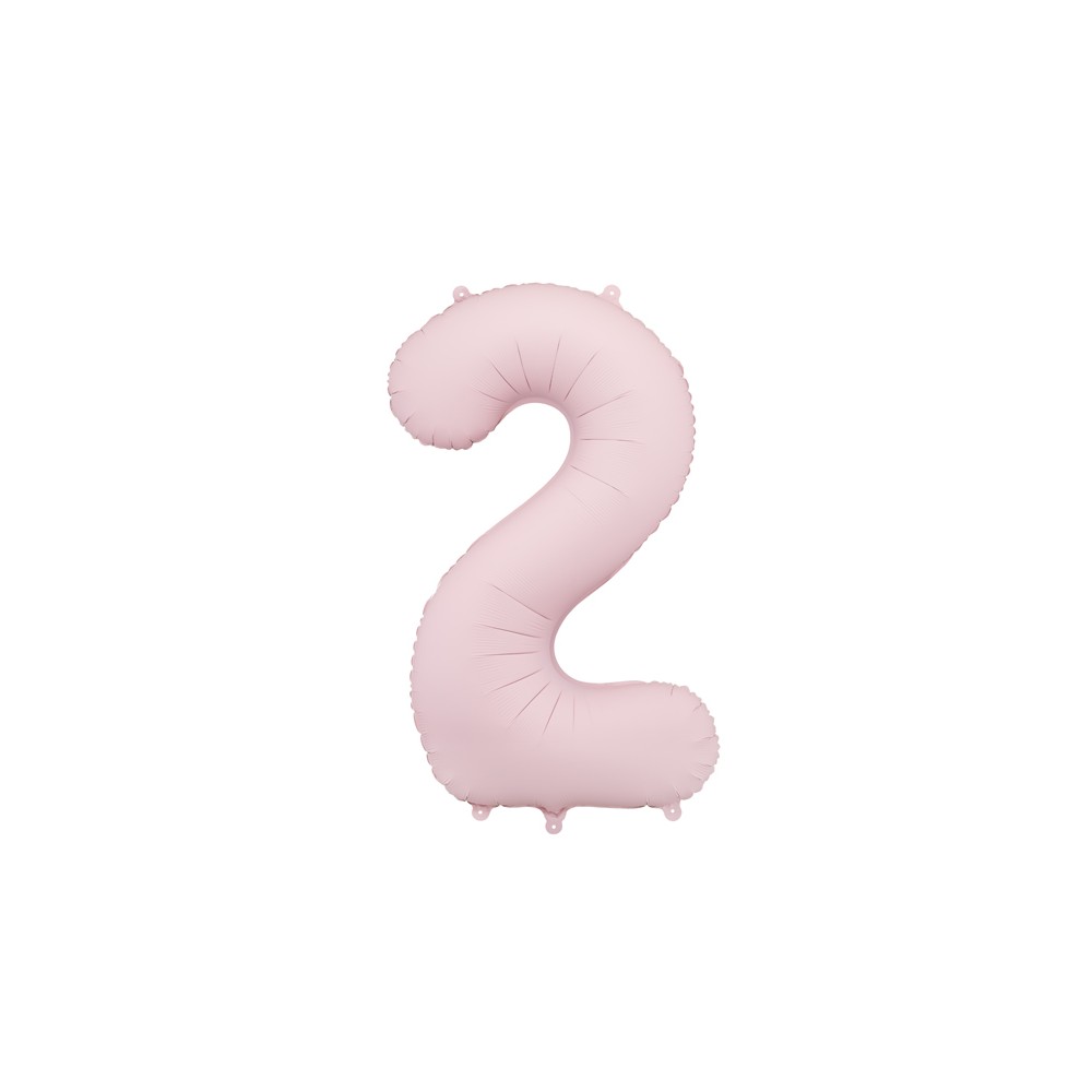 Ballon mylar Chiffre '2' - 86cm - rose clair