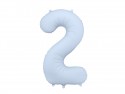 Ballon mylar Chiffre '2' - 86cm - bleu brumeux
