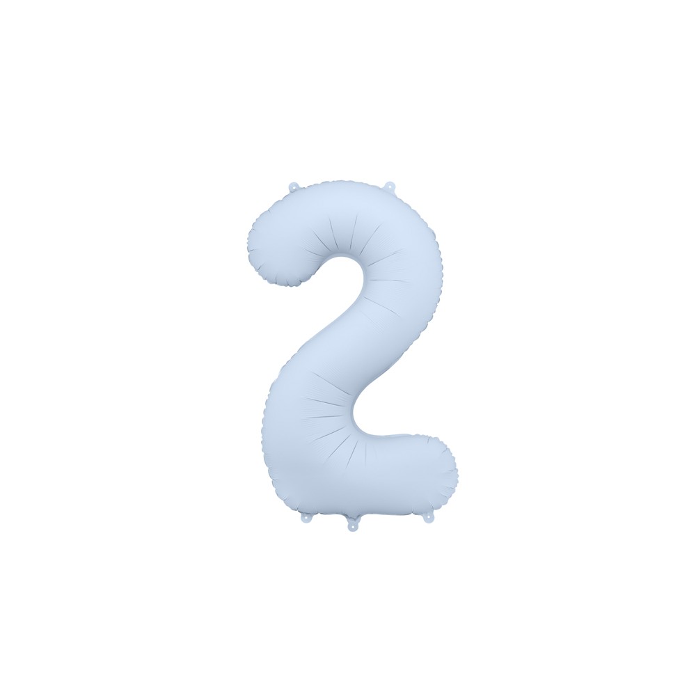 Ballon mylar Chiffre '2' - 86cm - bleu brumeux