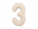 Ballon mylar Chiffre '3' - 86cm - beige clair