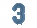 Ballon mylar Chiffre '3' - 86cm - marine