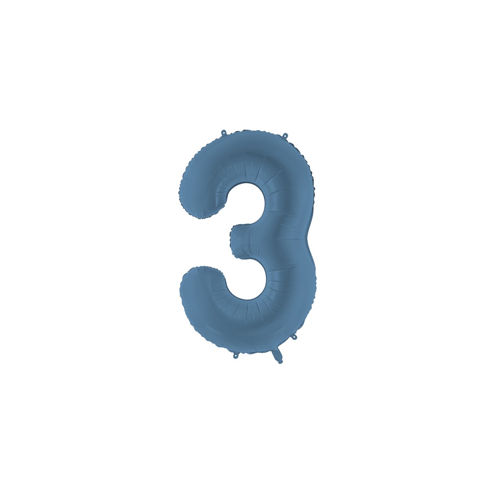 Ballon mylar Chiffre '3' - 86cm - marine