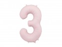 Ballon mylar Chiffre '3' - 86cm - rose clair