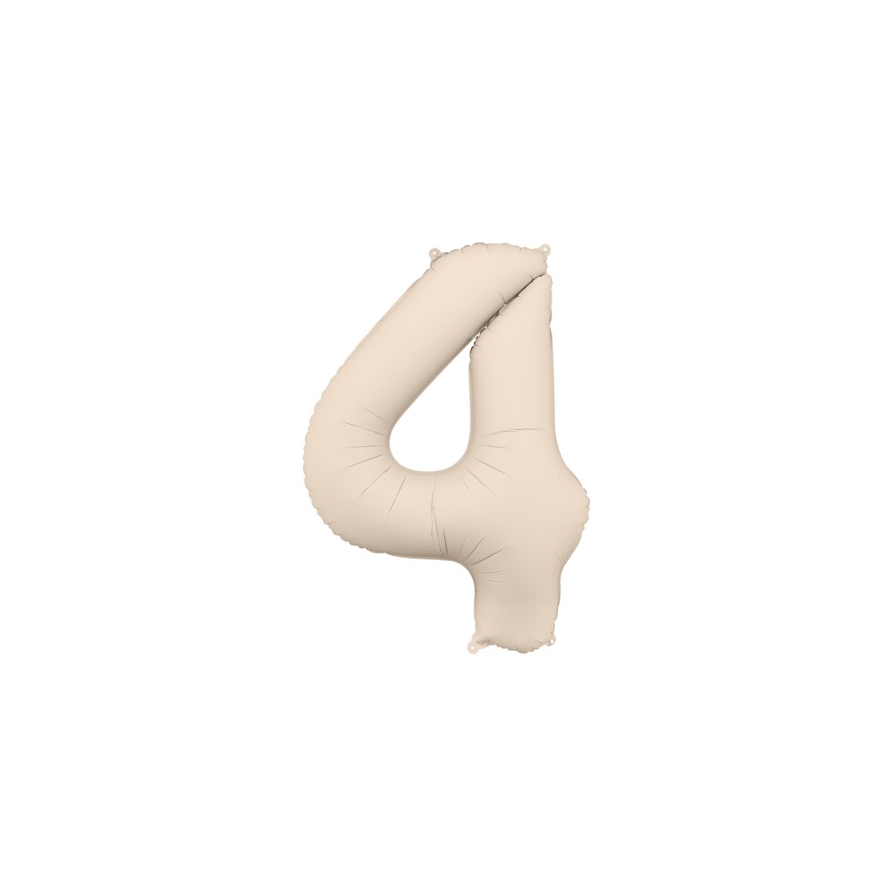 Ballon mylar Chiffre '4' - 86cm - beige clair