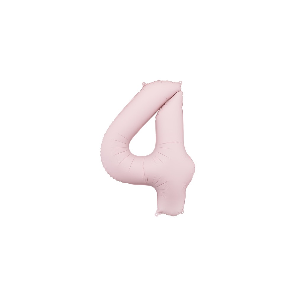 Ballon mylar Chiffre '4' - 86cm - rose clair