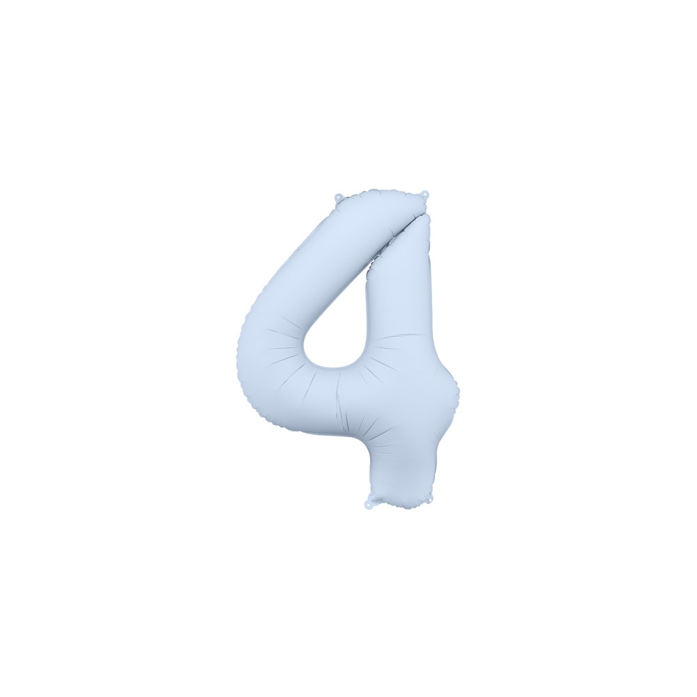 Ballon mylar Chiffre '4' - 86cm - bleu brumeux