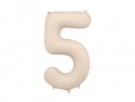 Ballon mylar Chiffre '5' - 86cm - beige clair