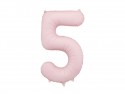 Ballon mylar Chiffre '5' - 86cm - rose clair