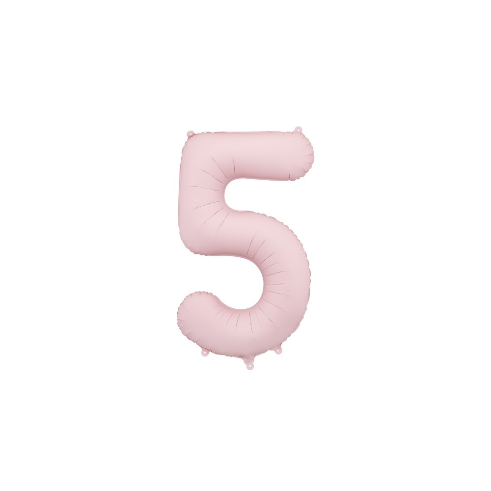 Ballon mylar Chiffre '5' - 86cm - rose clair