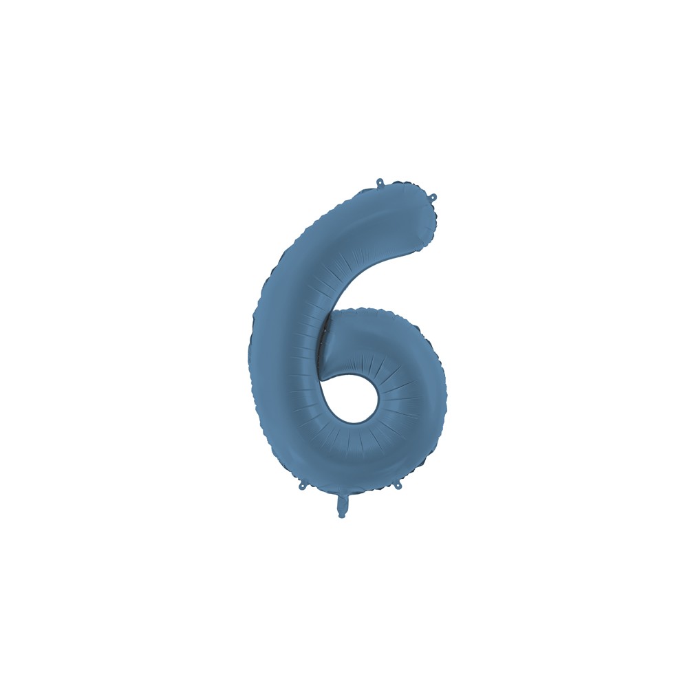 Ballon mylar Chiffre '6' - 86cm - marine