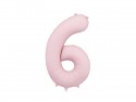 Ballon mylar Chiffre '6' - 86cm - rose clair