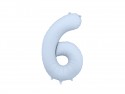Ballon mylar Chiffre '6' - 86cm - bleu brumeux