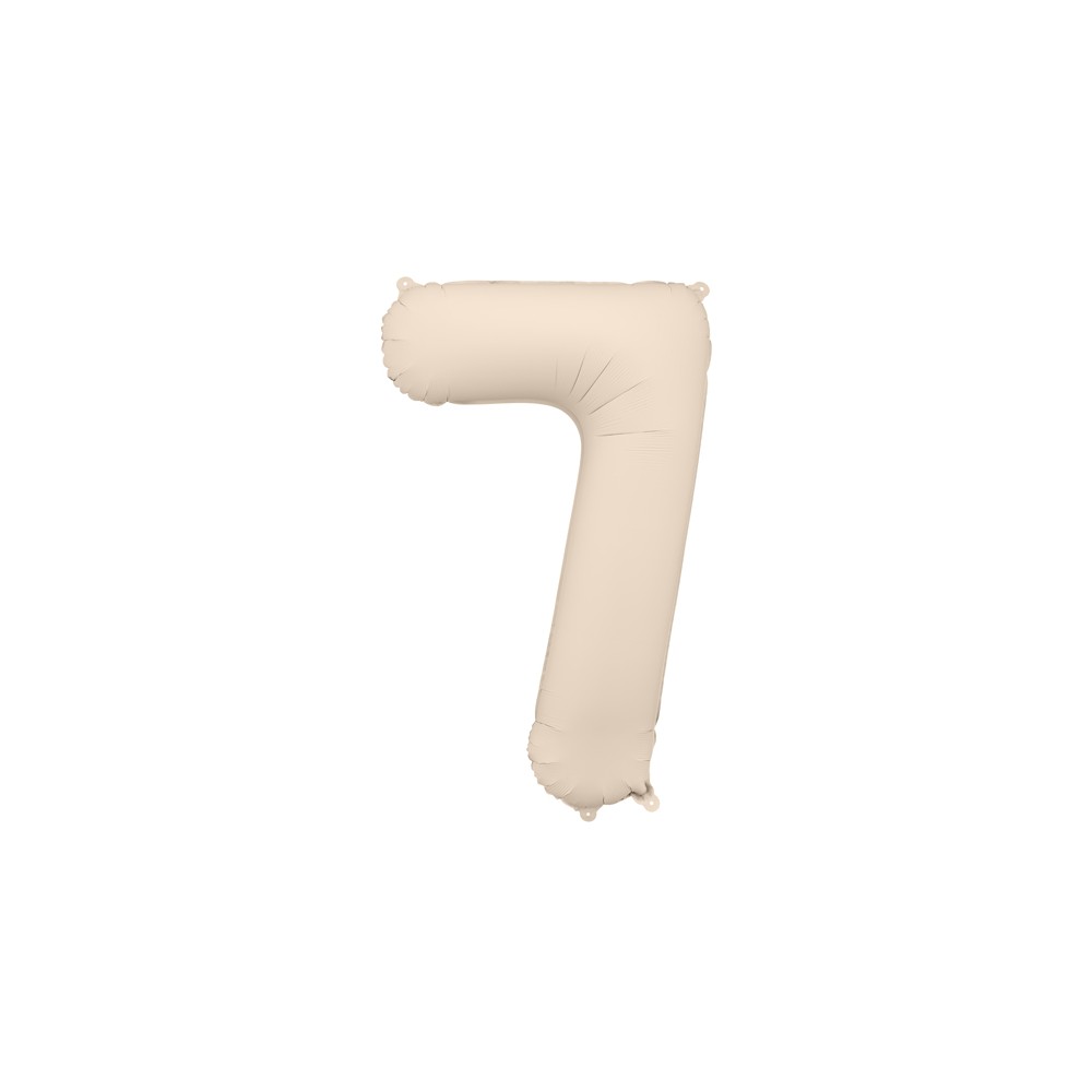 Ballon mylar Chiffre '7' - 86cm - beige clair