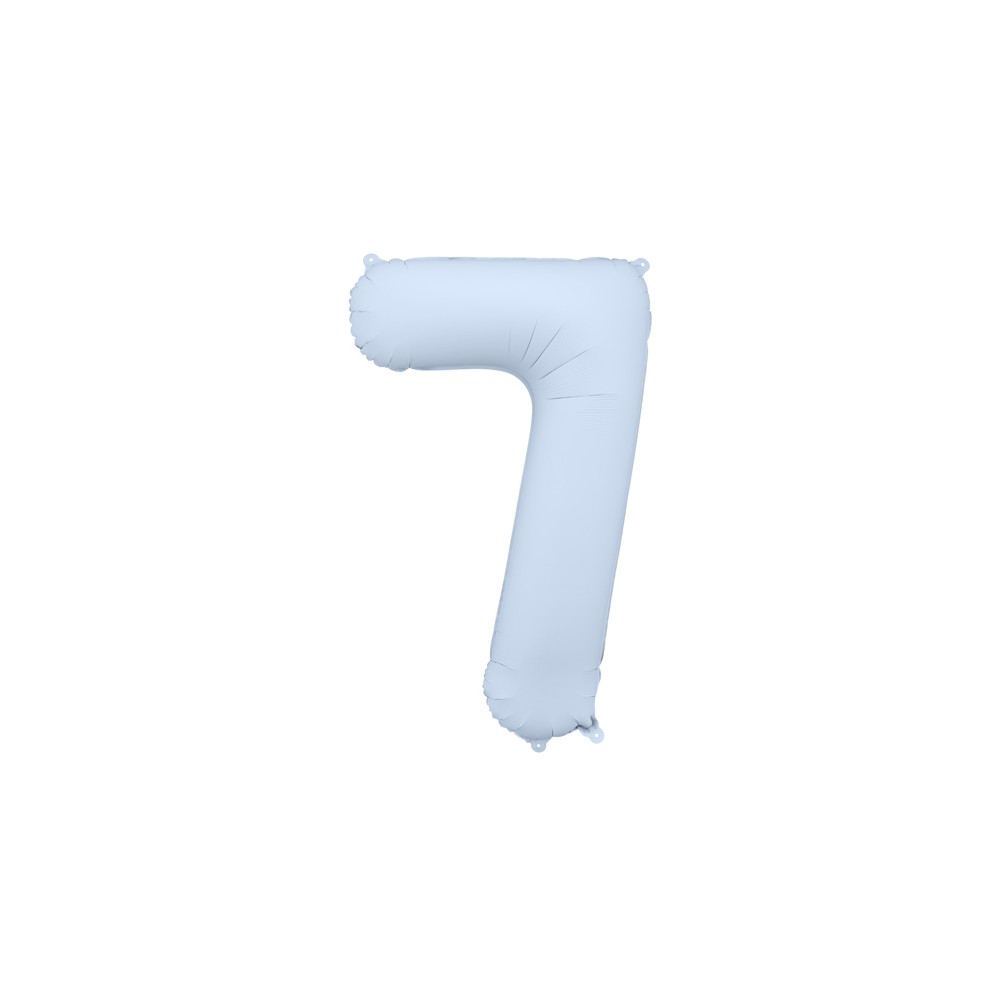 Ballon mylar Chiffre '7' - 86cm - bleu brumeux