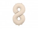 Ballon mylar Chiffre '8' - 86cm - beige clair