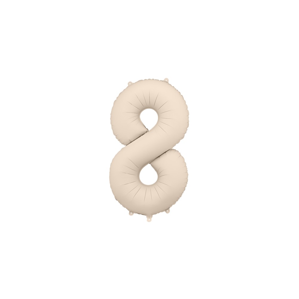 Ballon mylar Chiffre '8' - 86cm - beige clair