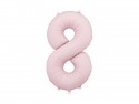 Ballon mylar Chiffre '8' - 86cm - rose clair