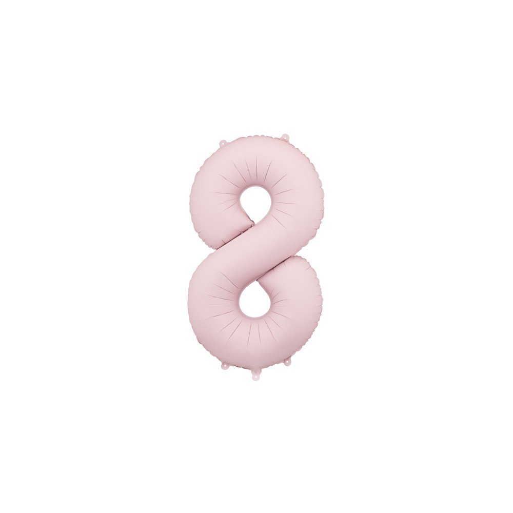 Ballon mylar Chiffre '8' - 86cm - rose clair