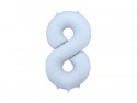 Ballon mylar Chiffre '8' - 86cm - bleu brumeux