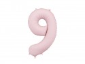 Ballon mylar Chiffre '9' - 86cm - rose clair