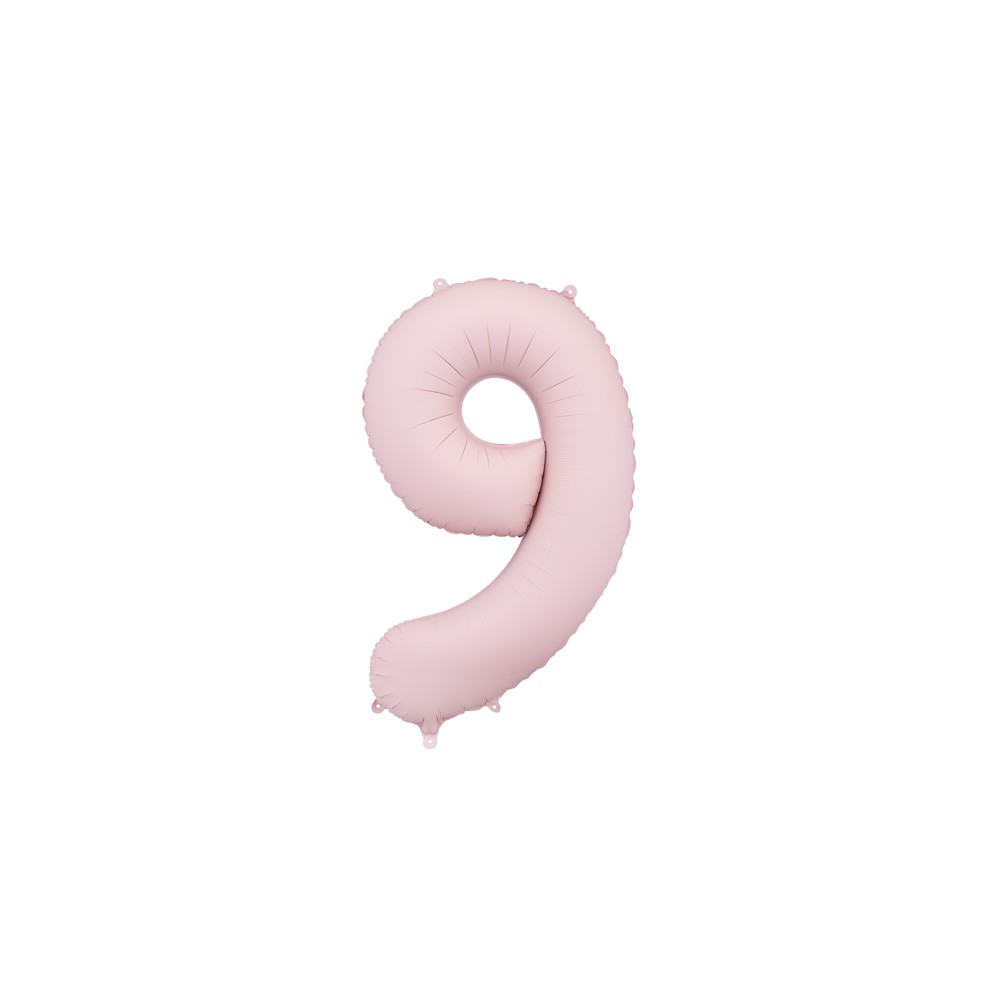 Ballon mylar Chiffre '9' - 86cm - rose clair