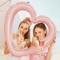 Ballon mylar Cadre photo coeur - rose vif