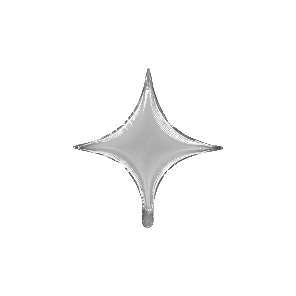 Ballon en mylar étoile a 4 branches - argent