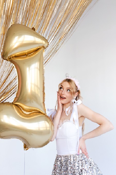 Ballon mylar Pénis - or