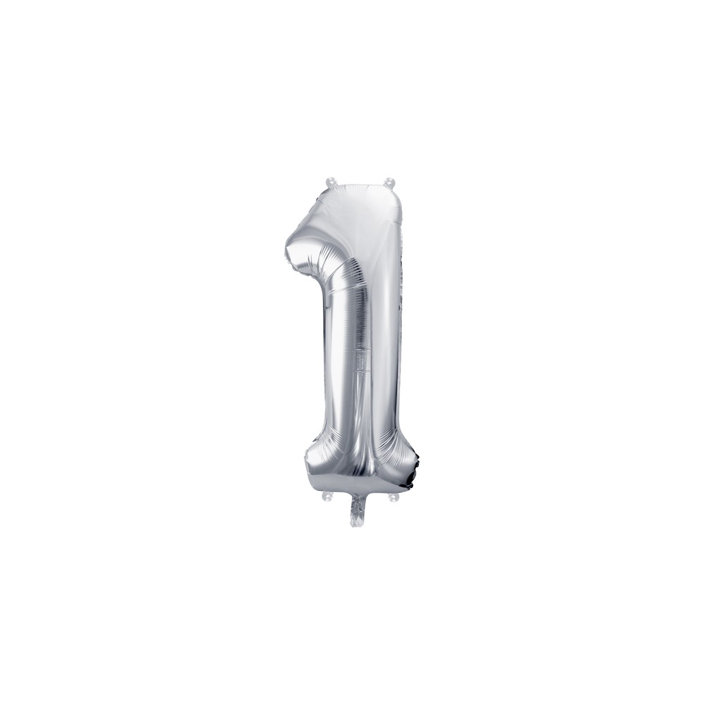 Ballon mylar Chiffre ''1'' - argent