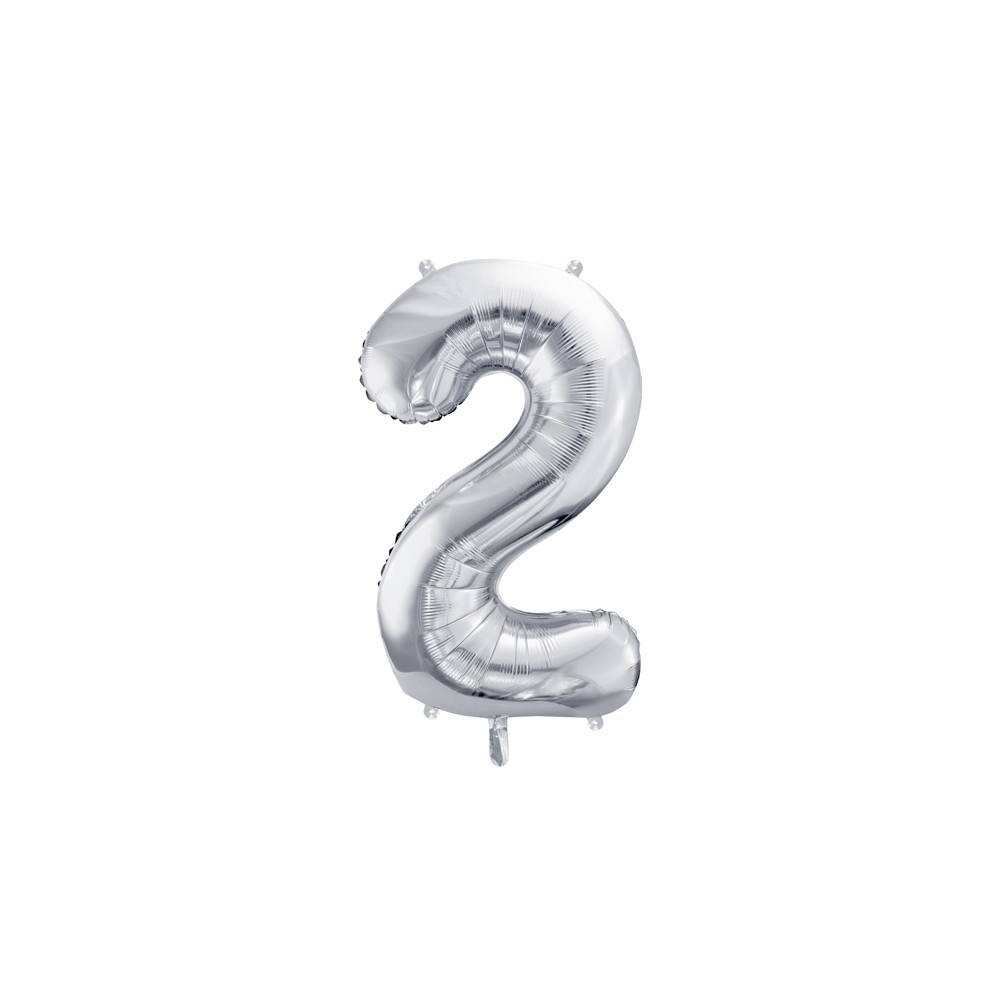 Ballon mylar Chiffre ''2'' - argent