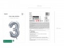 Ballon mylar Chiffre ''3'' - argent