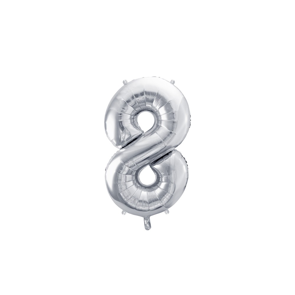 Ballon mylar Chiffre ''8'' - argent