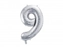 Ballon mylar Chiffre ''9'' - argent