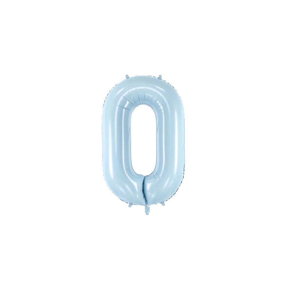 Ballon mylar Chiffre ''0'' - bleu clair