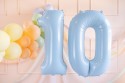 Ballon mylar Chiffre ''0'' - bleu clair