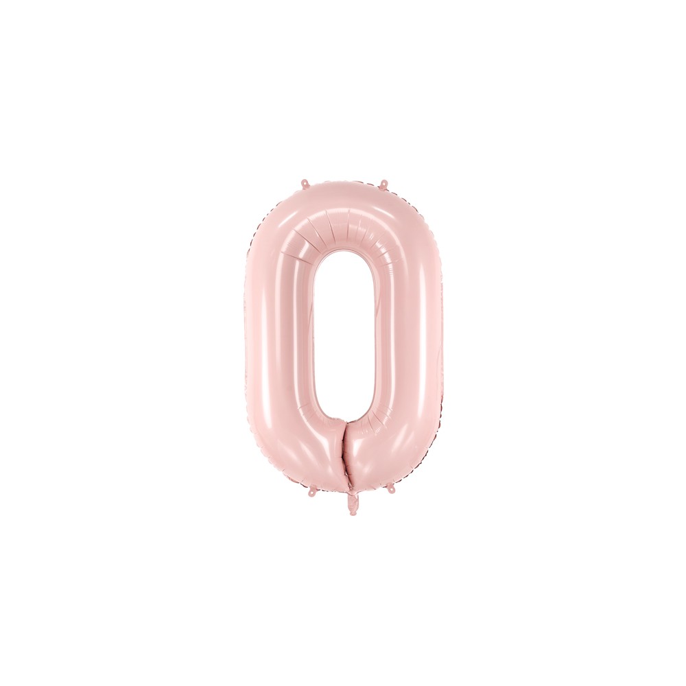 Ballon mylar Chiffre ''0'' - rose clair