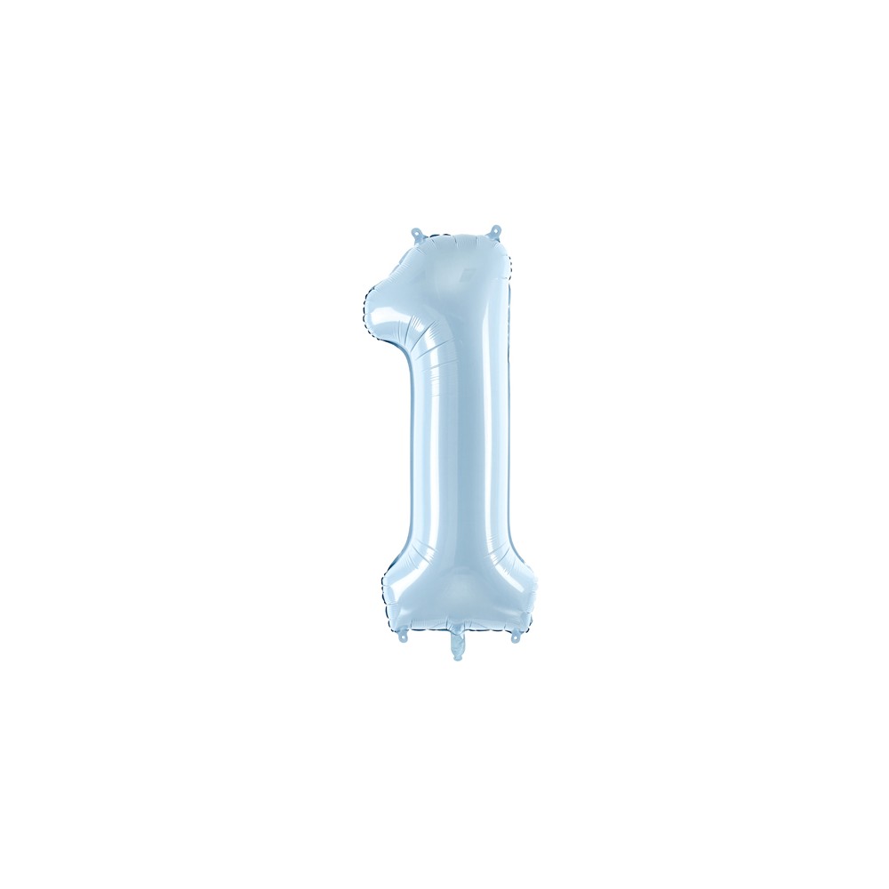 Ballon mylar Chiffre ''1'' - bleu clair