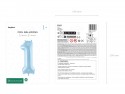 Ballon mylar Chiffre ''1'' - bleu clair