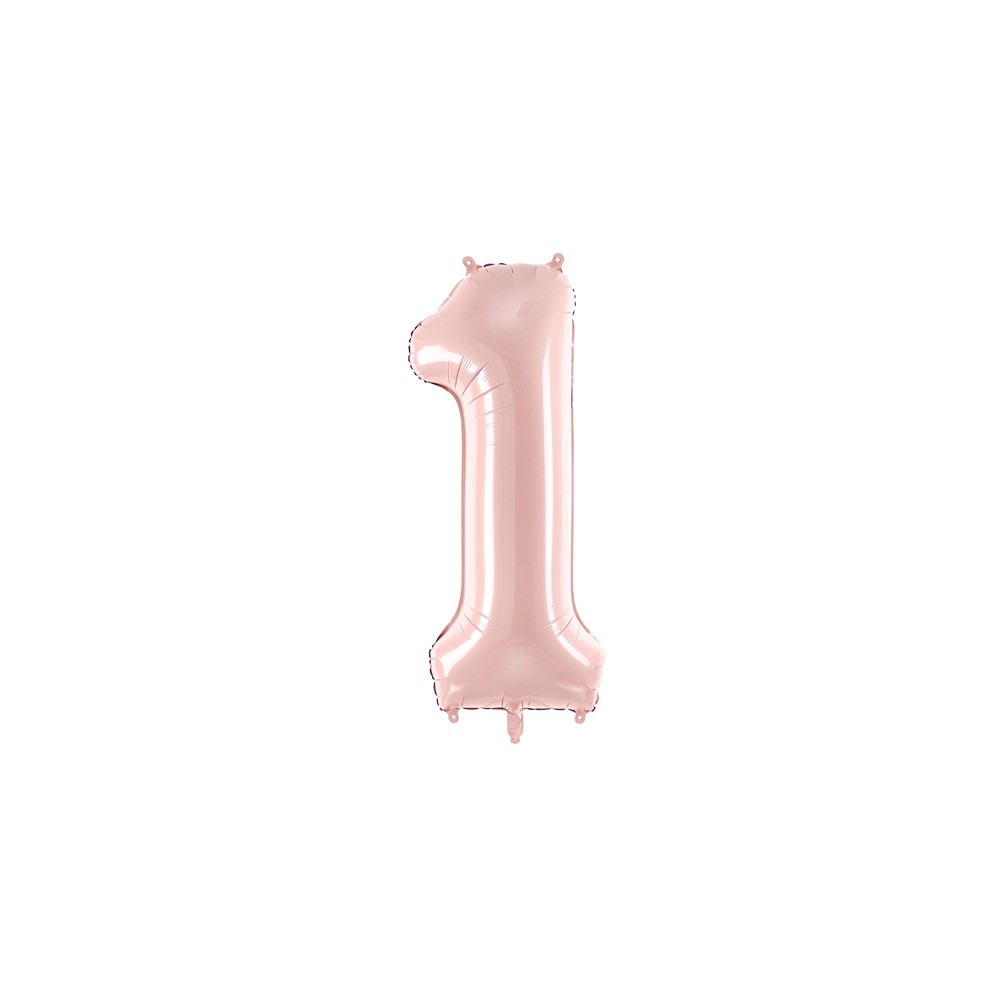 Ballon mylar Chiffre ''1'' - rose clair
