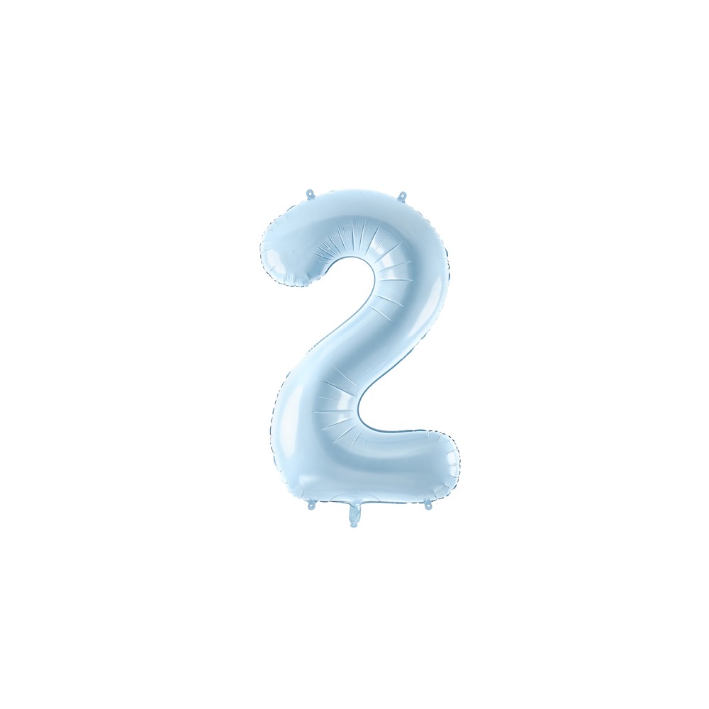 Ballon mylar Chiffre ''2'' - bleu clair