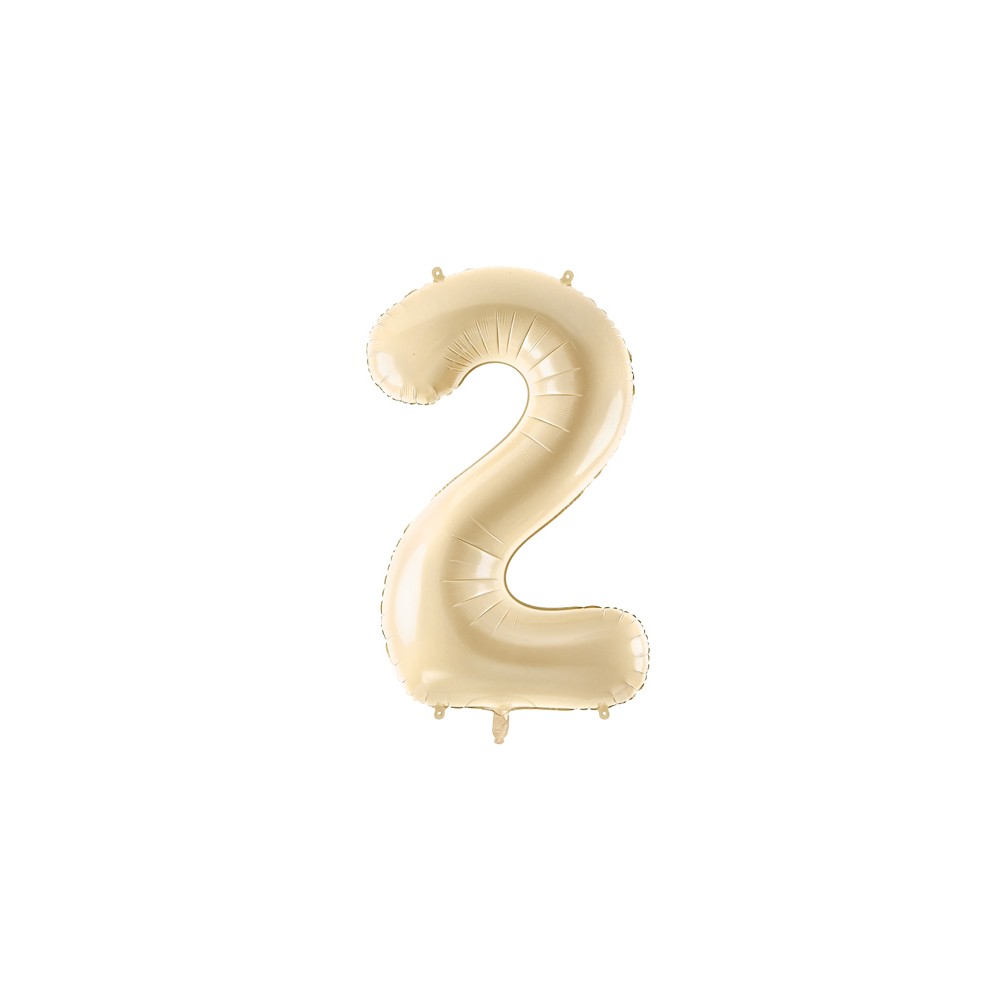 Ballon mylar Chiffre ''2'' - beige