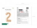 Ballon mylar Chiffre ''2'' - beige