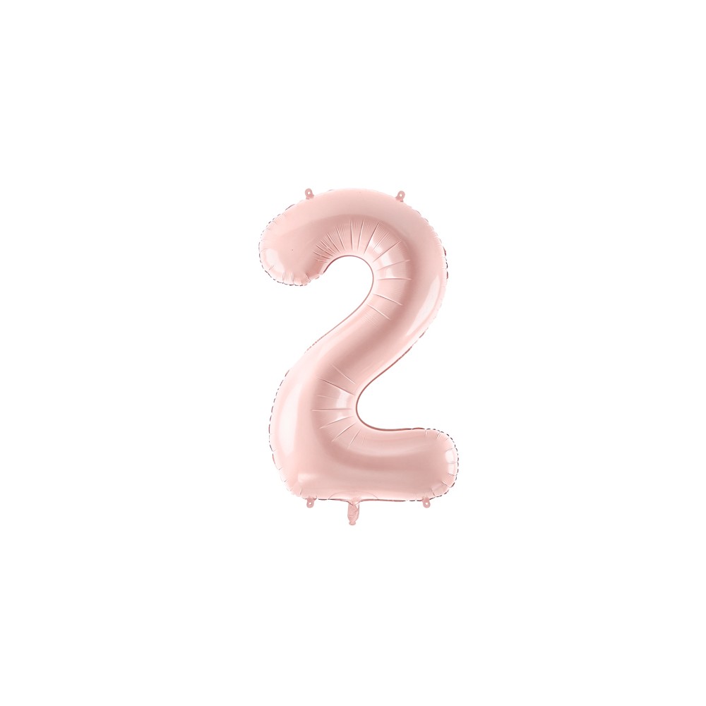 Ballon mylar Chiffre ''2'' - rose clair