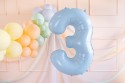 Ballon mylar Chiffre ''3'' - bleu clair