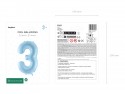 Ballon mylar Chiffre ''3'' - bleu clair