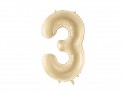 Ballon mylar Chiffre ''3'' - beige
