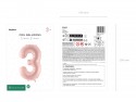 Ballon mylar Chiffre ''3'' - rose clair