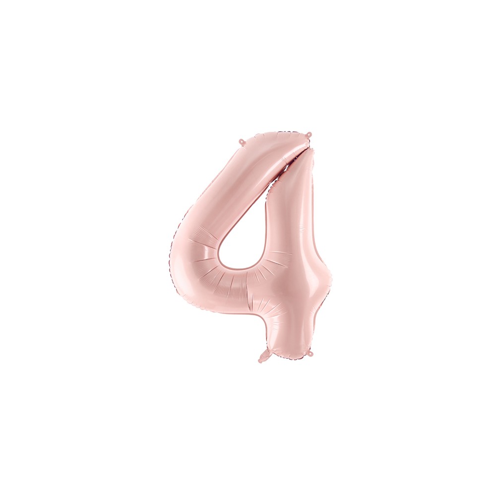 Ballon mylar Chiffre ''4'' - rose clair