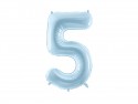 Ballon mylar Chiffre ''5'' - bleu clair